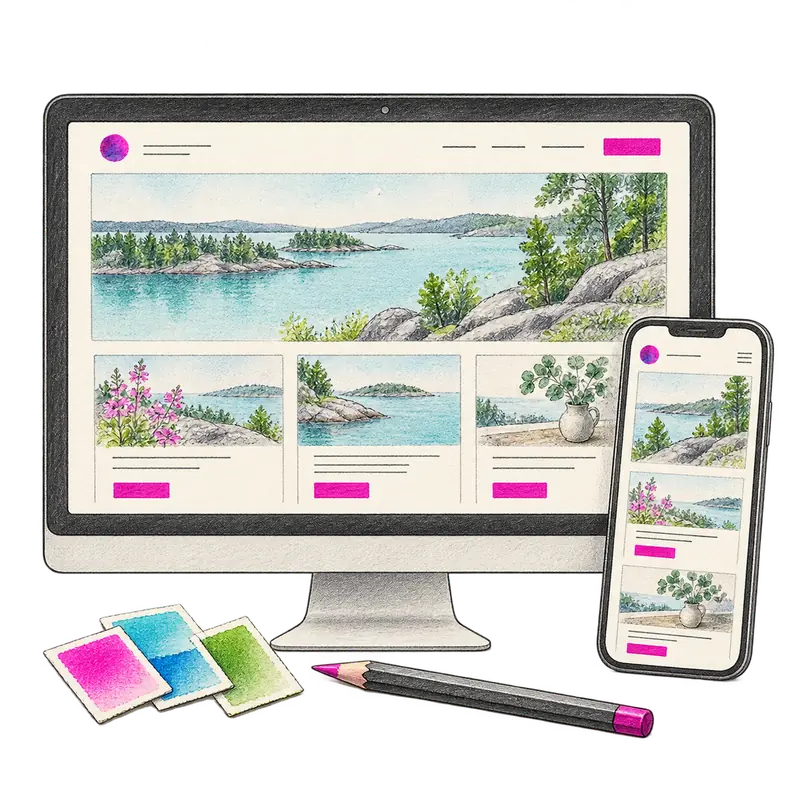 Illustration d’un design d’interface web responsive